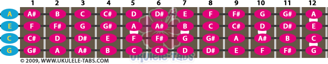 ukulele soprano fretboard notes